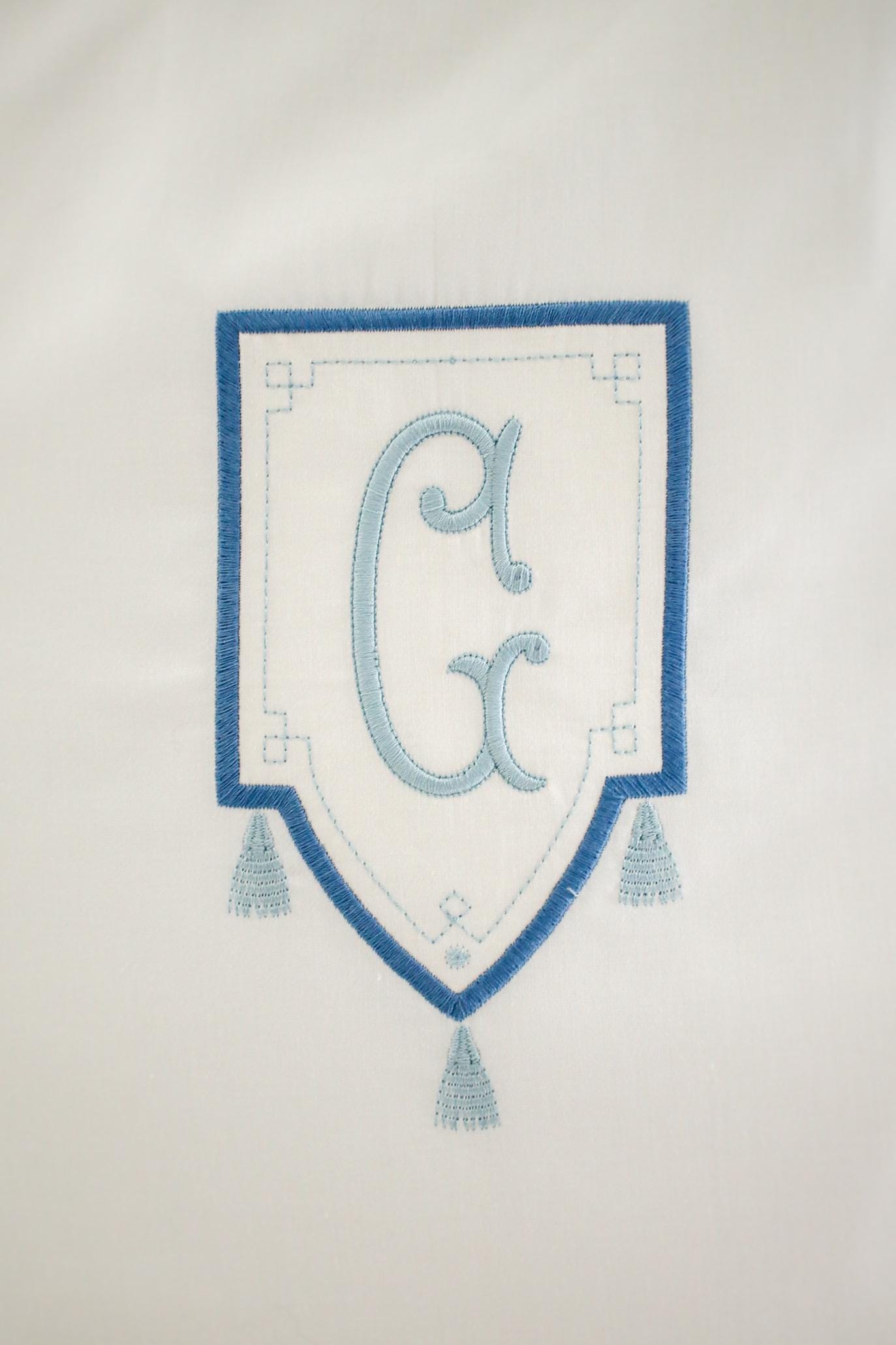 Personalized Monogrammed Euro Sham | 26x26 Embroidered Euro Pillow Sham | Custom Initial Bedding | 100% Cotton Pillow Cover