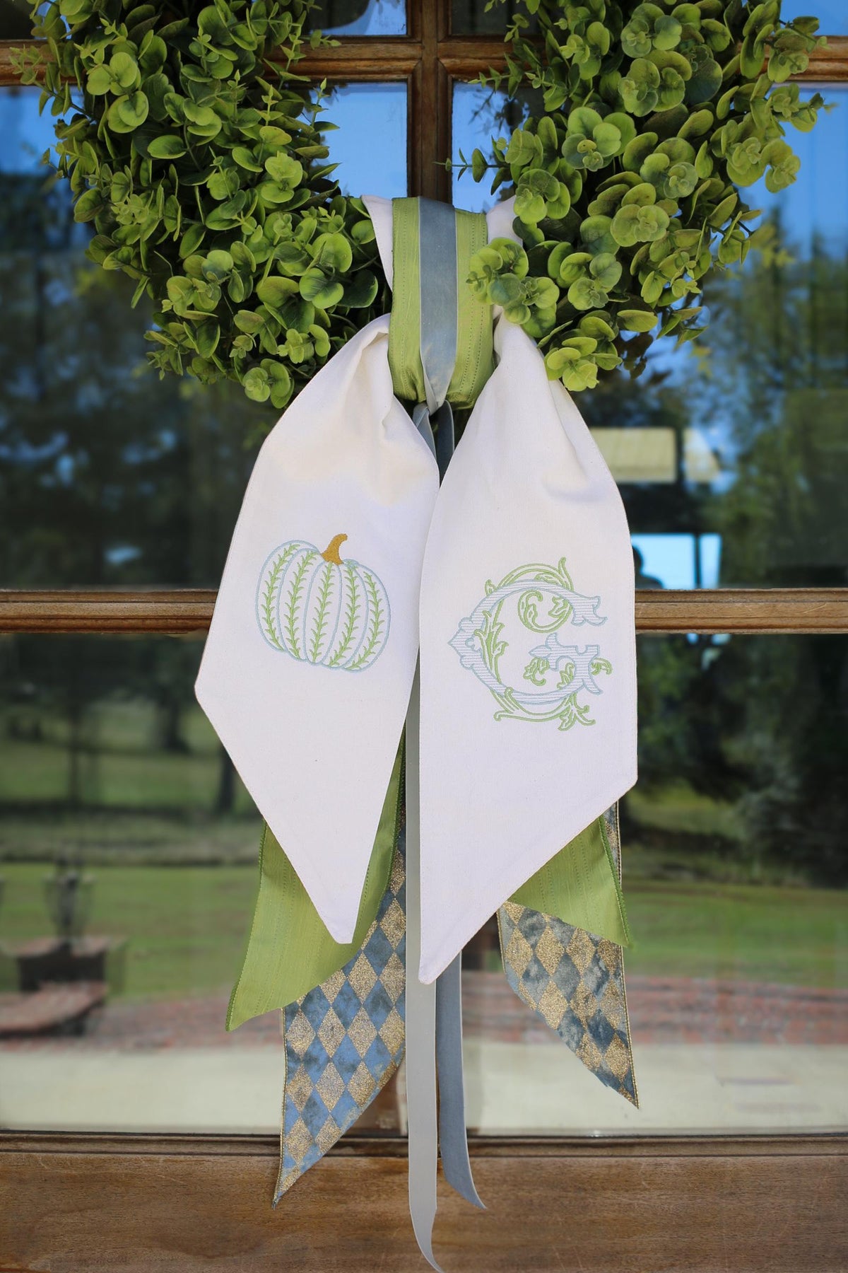 Personalized Pumpkin Wreath Sash | Fall Home | Home Gifts | Wedding Gifts | Grandmillenial Home