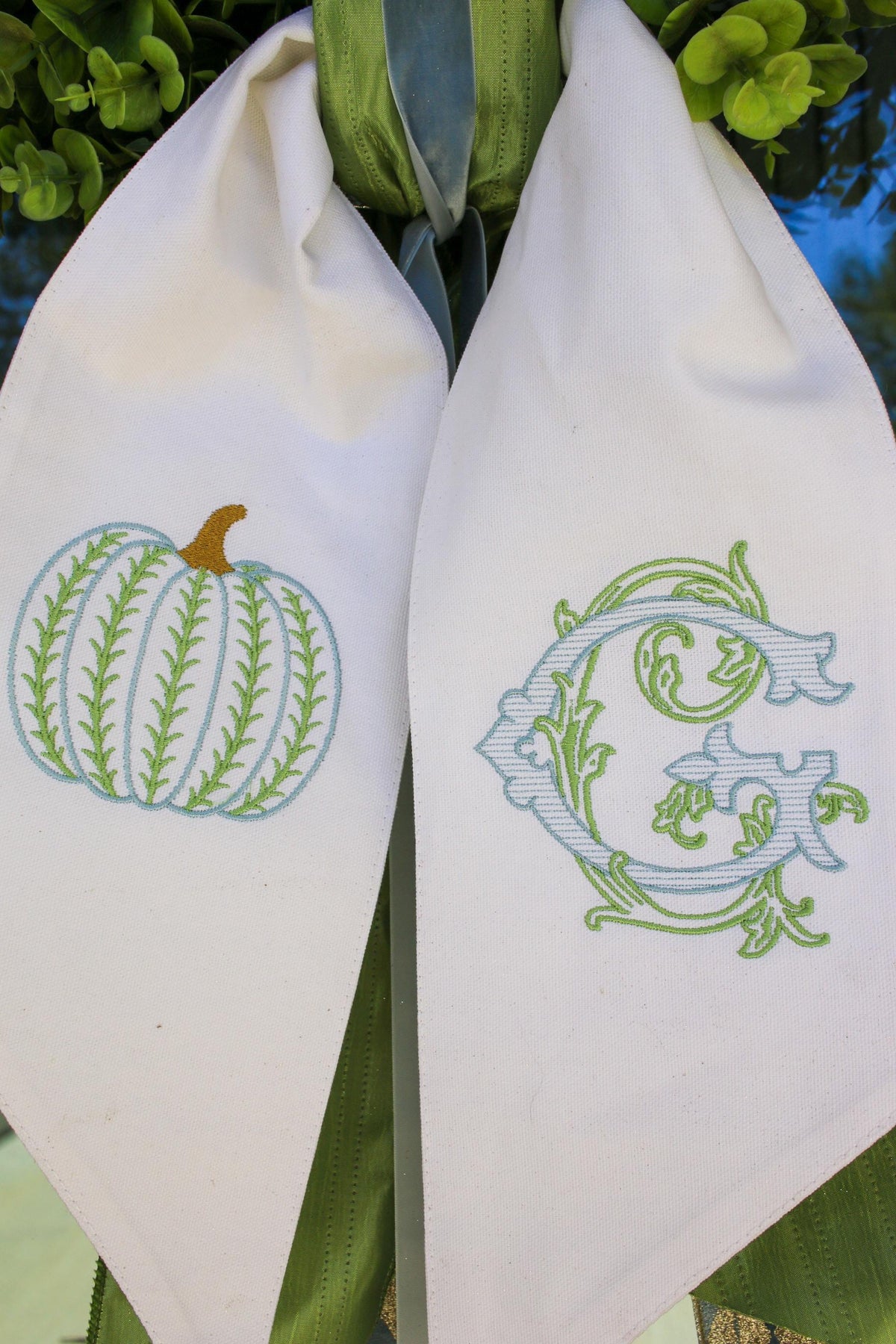Personalized Pumpkin Wreath Sash | Fall Home | Home Gifts | Wedding Gifts | Grandmillenial Home