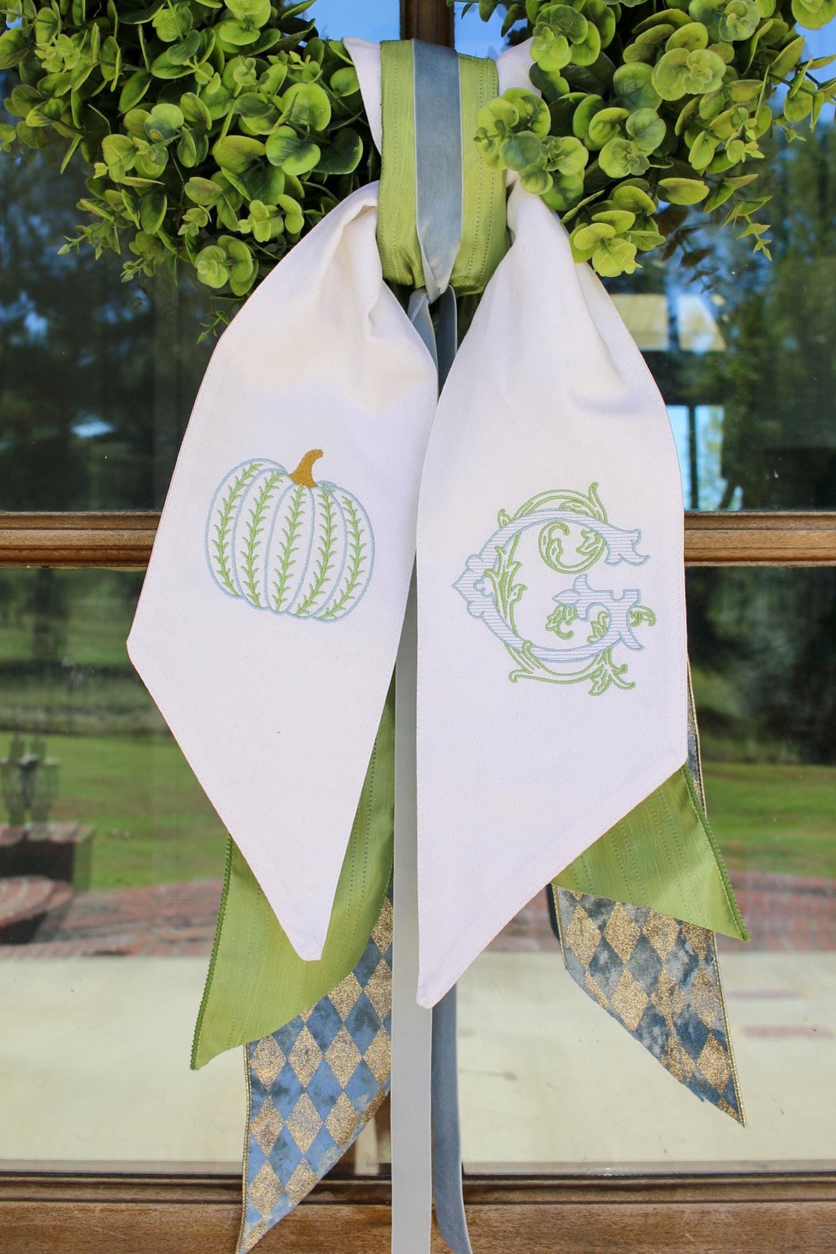 Personalized Pumpkin Wreath Sash | Fall Home | Home Gifts | Wedding Gifts | Grandmillenial Home