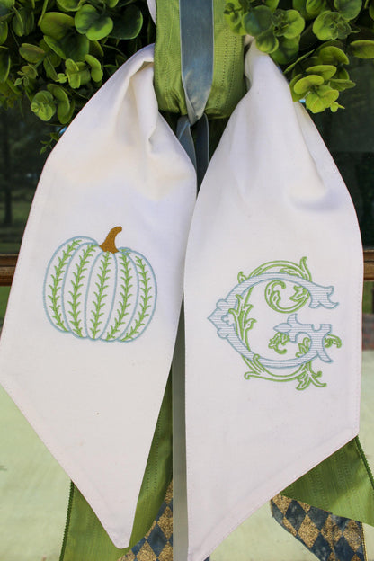 Personalized Pumpkin Wreath Sash | Fall Home | Home Gifts | Wedding Gifts | Grandmillenial Home