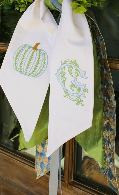Personalized Pumpkin Wreath Sash | Fall Home | Home Gifts | Wedding Gifts | Grandmillenial Home