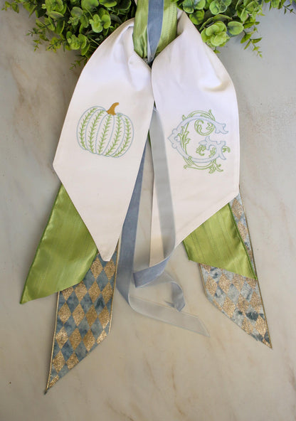 Personalized Pumpkin Wreath Sash | Fall Home | Home Gifts | Wedding Gifts | Grandmillenial Home